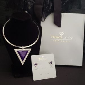 Purple Bravo Necklace with earrings